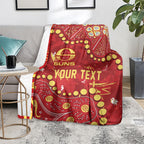 Personalized Gold Coast Suns Blanket Aboriginal Pattern with Graffiti Style