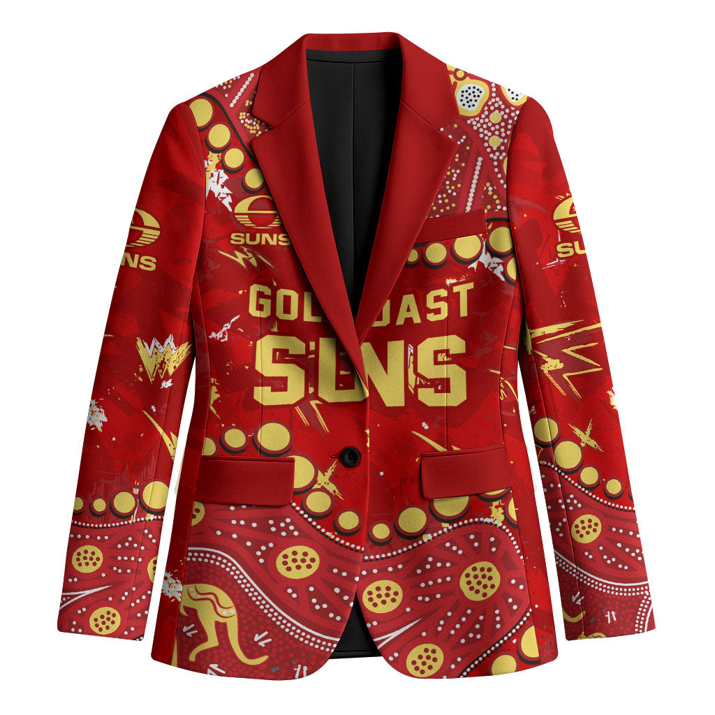 Personalized Gold Coast Suns Blazer Aboriginal Pattern with Graffiti Style