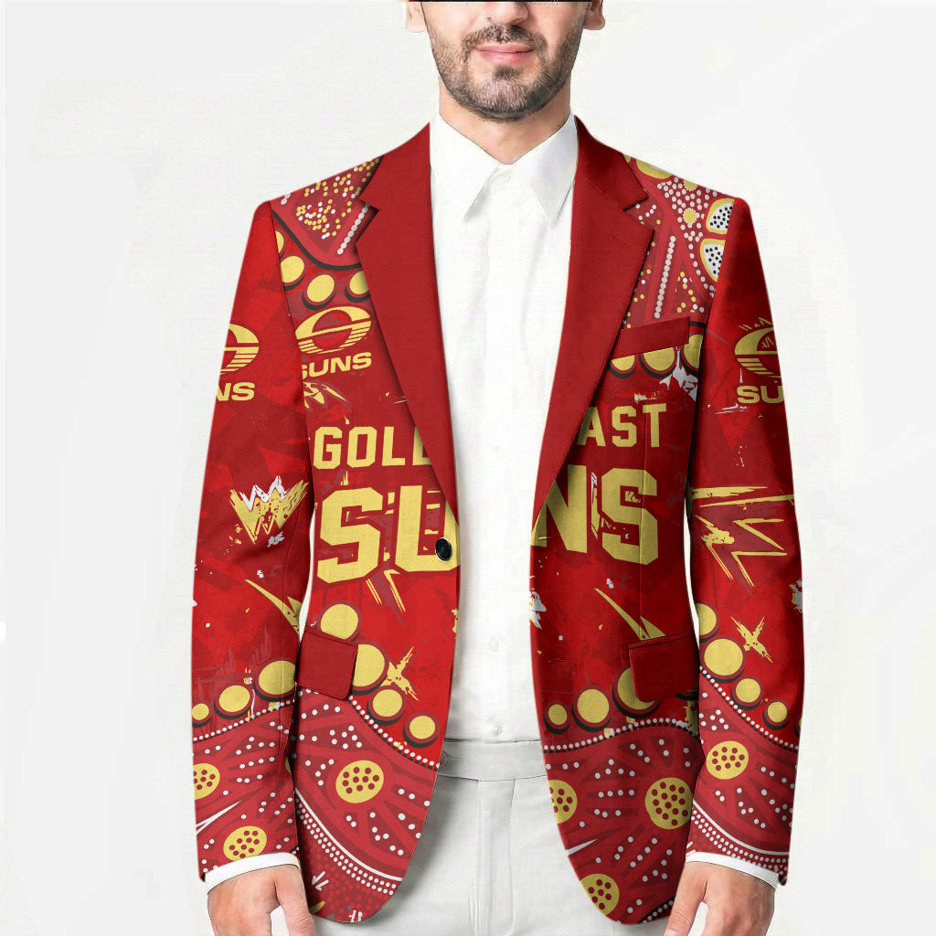 Personalized Gold Coast Suns Blazer Aboriginal Pattern with Graffiti Style