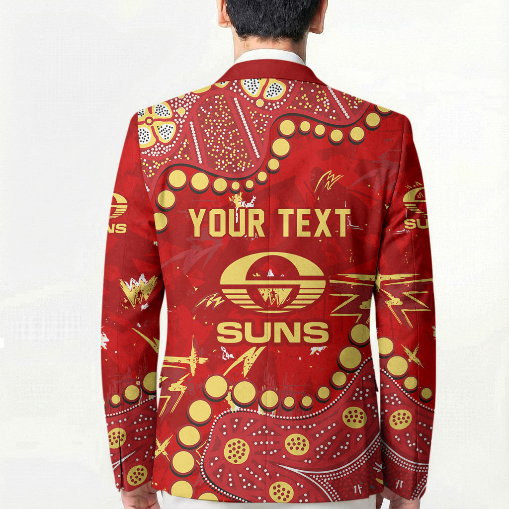 Personalized Gold Coast Suns Blazer Aboriginal Pattern with Graffiti Style