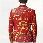 Personalized Gold Coast Suns Blazer Aboriginal Pattern with Graffiti Style