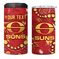 Personalized Gold Coast Suns 4 in 1 Can Cooler Tumbler Aboriginal Pattern with Graffiti Style