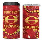 Personalized Gold Coast Suns 4 in 1 Can Cooler Tumbler Aboriginal Pattern with Graffiti Style