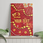 Personalized Gold Coast Suns Canvas Wall Art Aboriginal Pattern with Graffiti Style