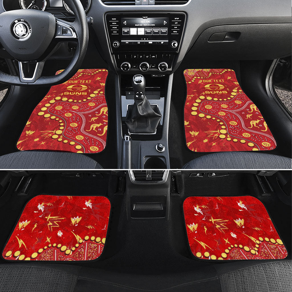 Personalized Gold Coast Suns Car Mats Aboriginal Pattern with Graffiti Style