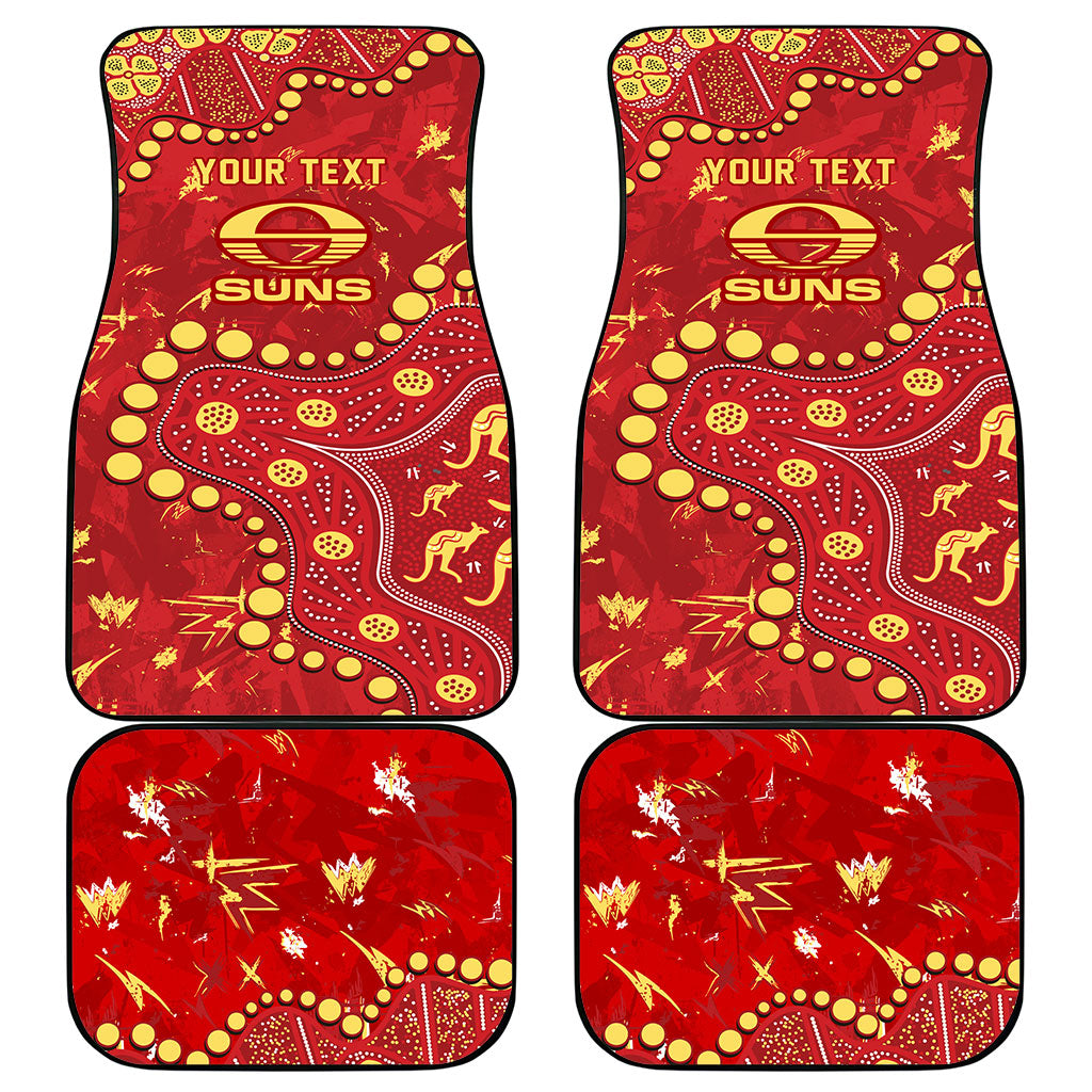 Personalized Gold Coast Suns Car Mats Aboriginal Pattern with Graffiti Style