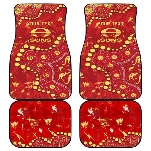 Personalized Gold Coast Suns Car Mats Aboriginal Pattern with Graffiti Style