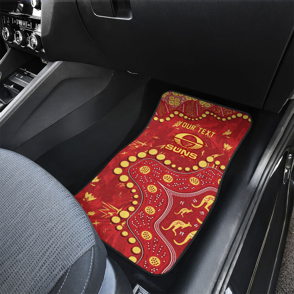Personalized Gold Coast Suns Car Mats Aboriginal Pattern with Graffiti Style