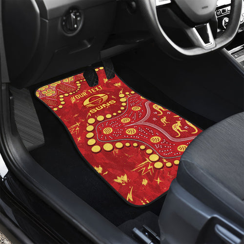 Personalized Gold Coast Suns Car Mats Aboriginal Pattern with Graffiti Style