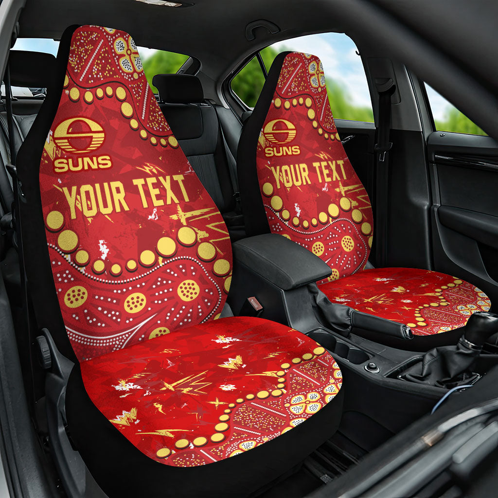 Personalized Gold Coast Suns Car Seat Cover Aboriginal Pattern with Graffiti Style