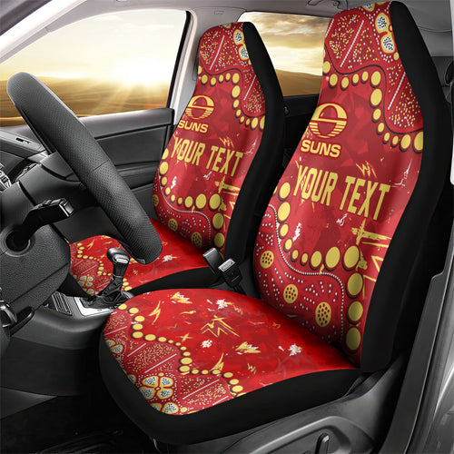 Personalized Gold Coast Suns Car Seat Cover Aboriginal Pattern with Graffiti Style