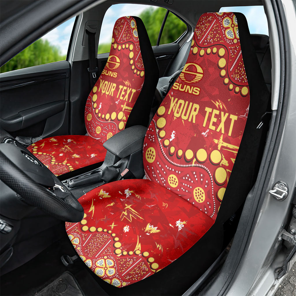 Personalized Gold Coast Suns Car Seat Cover Aboriginal Pattern with Graffiti Style