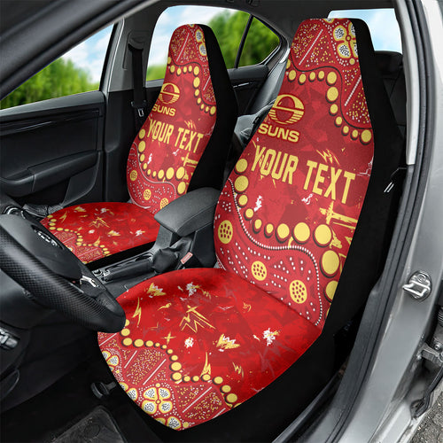 Personalized Gold Coast Suns Car Seat Cover Aboriginal Pattern with Graffiti Style