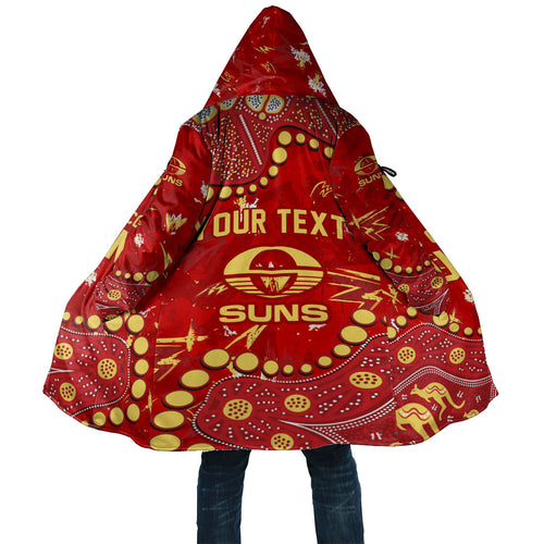 Personalized Gold Coast Suns Cloak Aboriginal Pattern with Graffiti Style