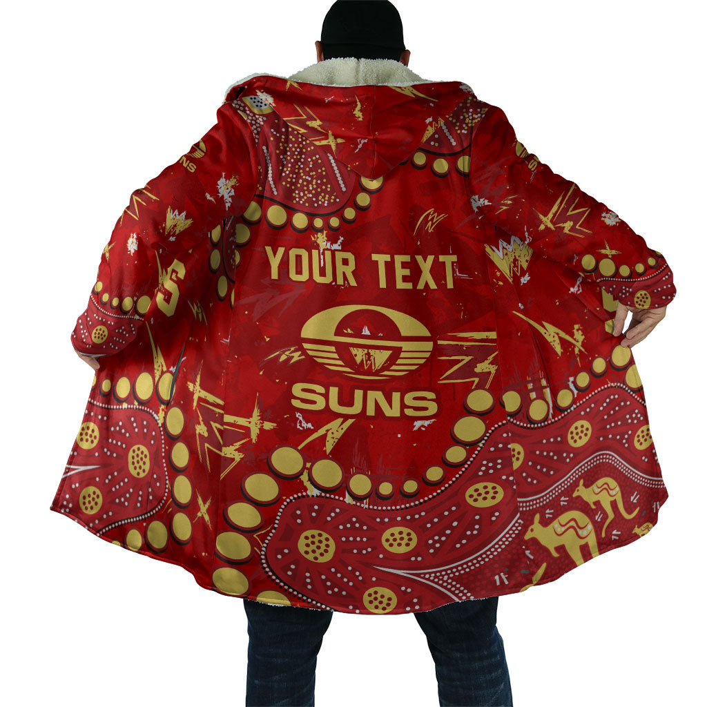 Personalized Gold Coast Suns Cloak Aboriginal Pattern with Graffiti Style