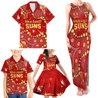 Personalized Gold Coast Suns Family Matching Tank Maxi Dress and Hawaiian Shirt Aboriginal Pattern with Graffiti Style