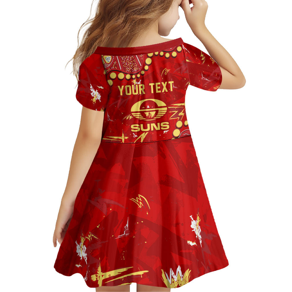 Personalized Gold Coast Suns Family Matching Tank Maxi Dress and Hawaiian Shirt Aboriginal Pattern with Graffiti Style