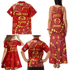 Personalized Gold Coast Suns Family Matching Tank Maxi Dress and Hawaiian Shirt Aboriginal Pattern with Graffiti Style