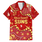 Personalized Gold Coast Suns Family Matching Tank Maxi Dress and Hawaiian Shirt Aboriginal Pattern with Graffiti Style