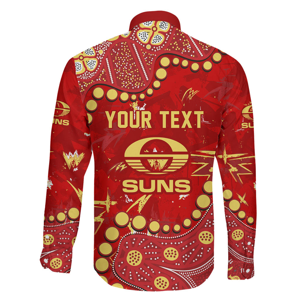 Personalized Gold Coast Suns Family Matching Tank Maxi Dress and Hawaiian Shirt Aboriginal Pattern with Graffiti Style
