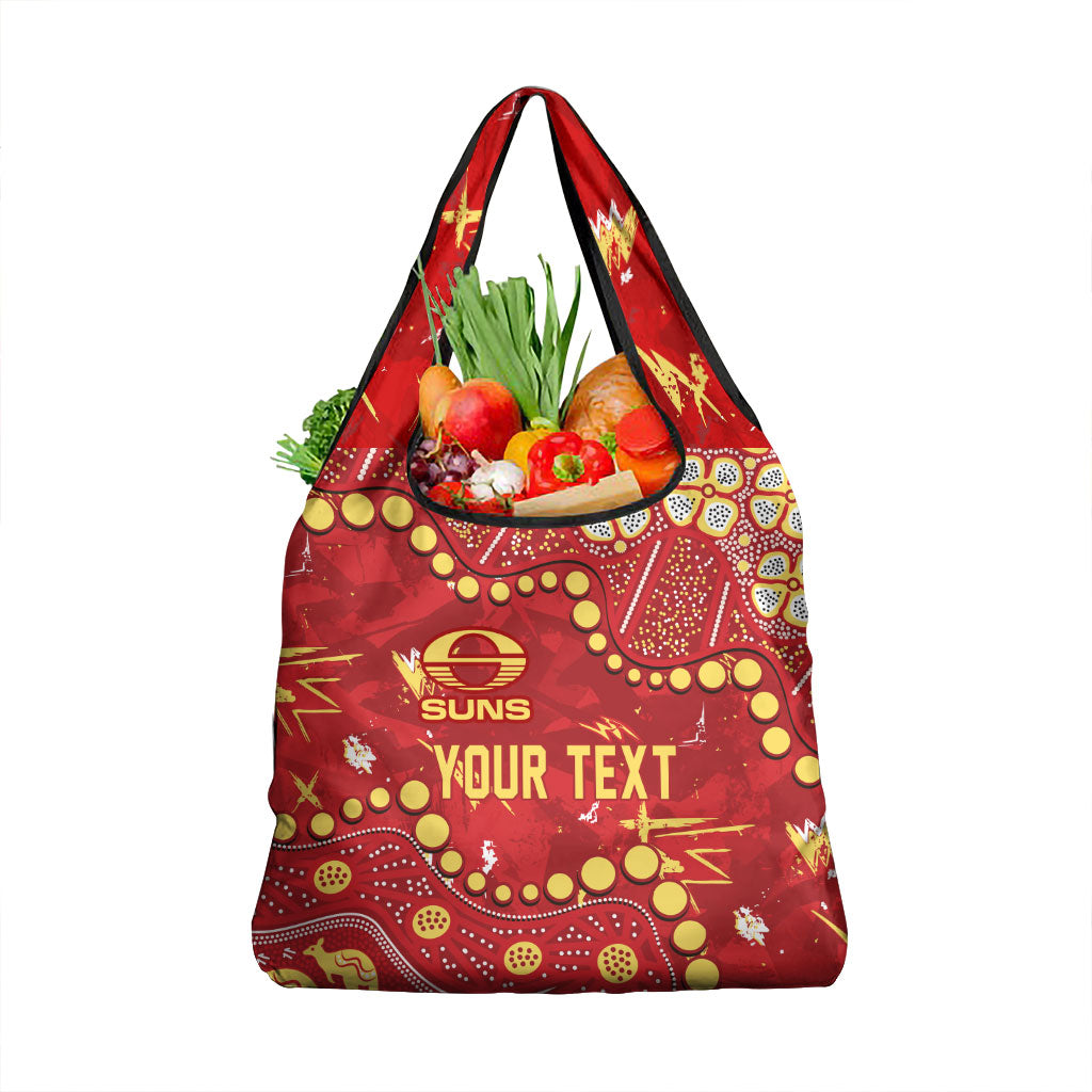 Personalized Gold Coast Suns Grocery Bag Aboriginal Pattern with Graffiti Style