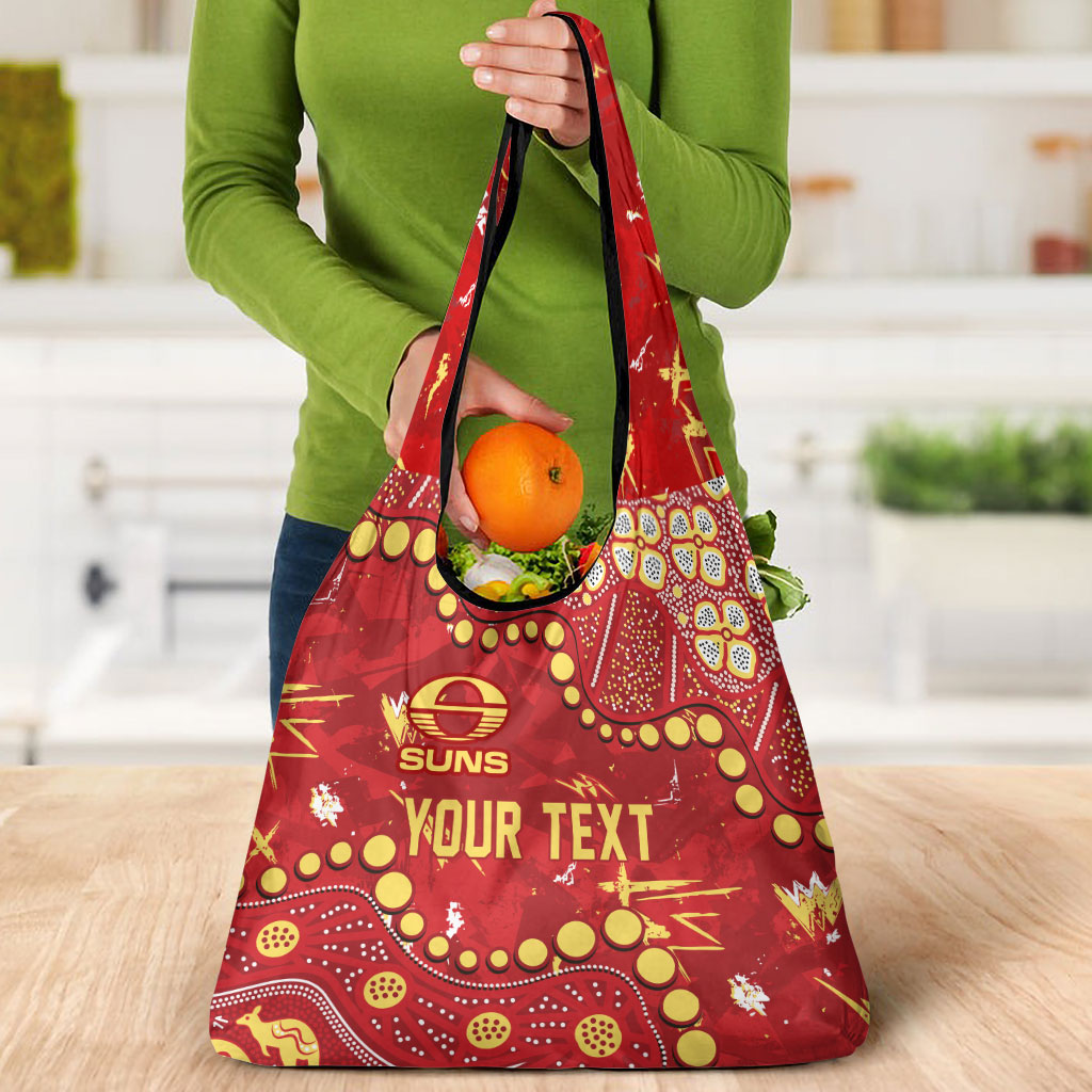 Personalized Gold Coast Suns Grocery Bag Aboriginal Pattern with Graffiti Style