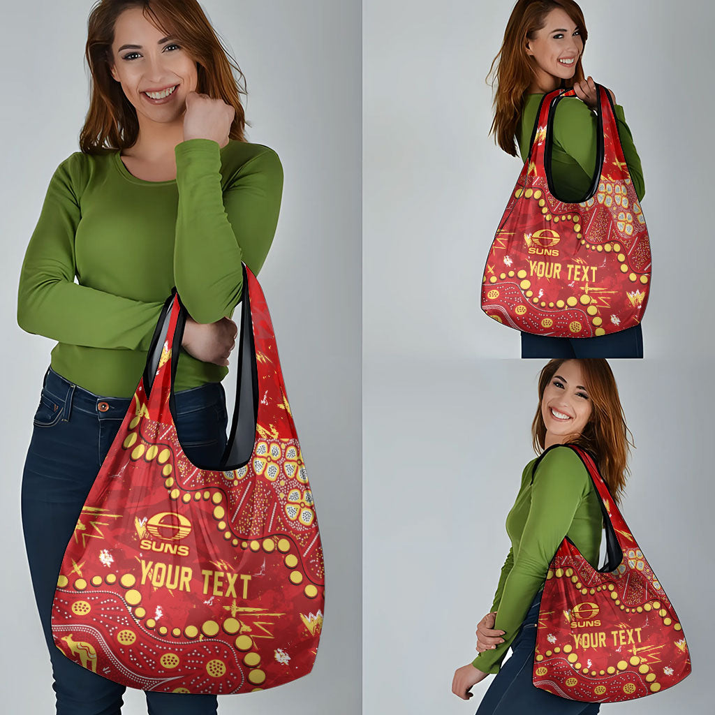 Personalized Gold Coast Suns Grocery Bag Aboriginal Pattern with Graffiti Style