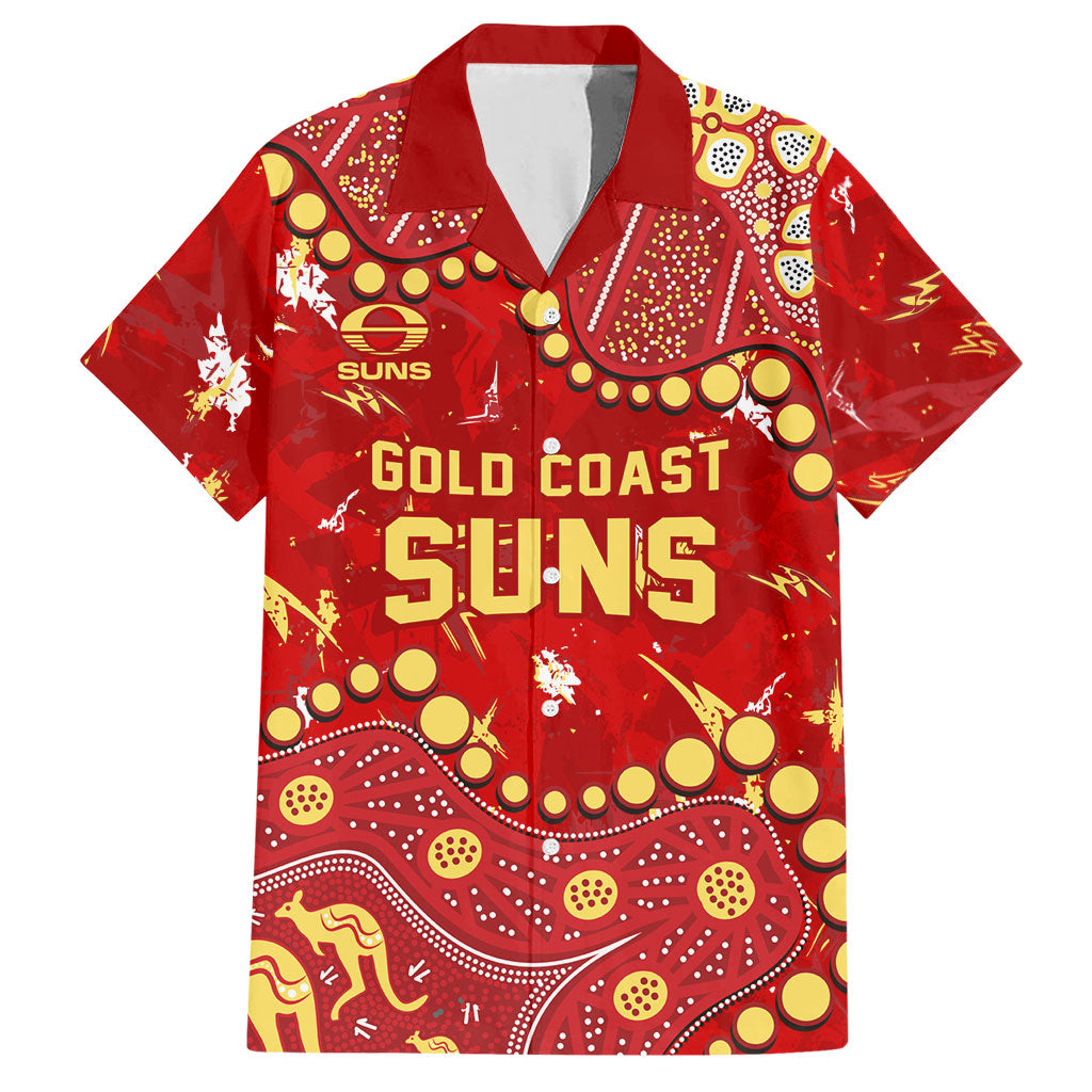 Personalized Gold Coast Suns Hawaiian Shirt Aboriginal Pattern with Graffiti Style