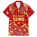Personalized Gold Coast Suns Hawaiian Shirt Aboriginal Pattern with Graffiti Style