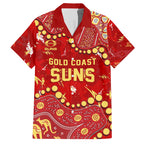 Personalized Gold Coast Suns Hawaiian Shirt Aboriginal Pattern with Graffiti Style