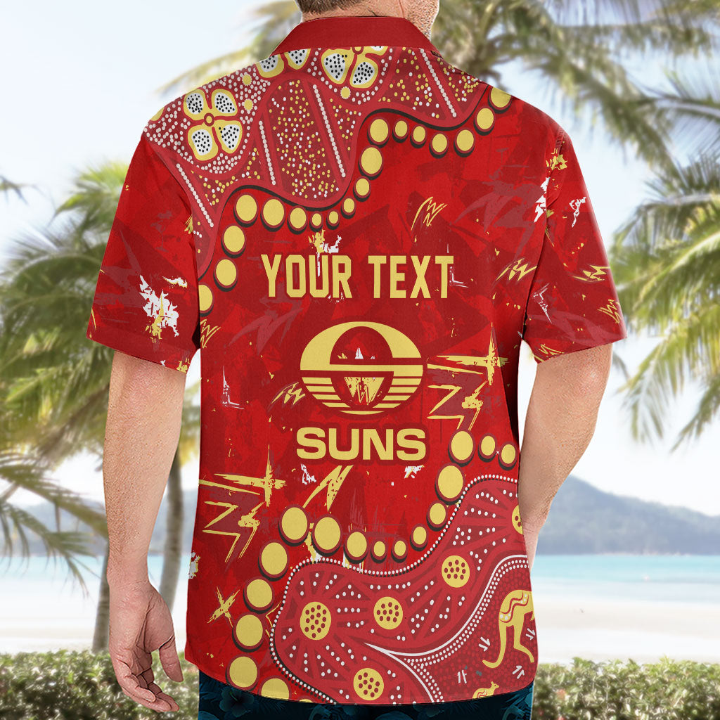 Personalized Gold Coast Suns Hawaiian Shirt Aboriginal Pattern with Graffiti Style