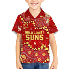Personalized Gold Coast Suns Hawaiian Shirt Aboriginal Pattern with Graffiti Style