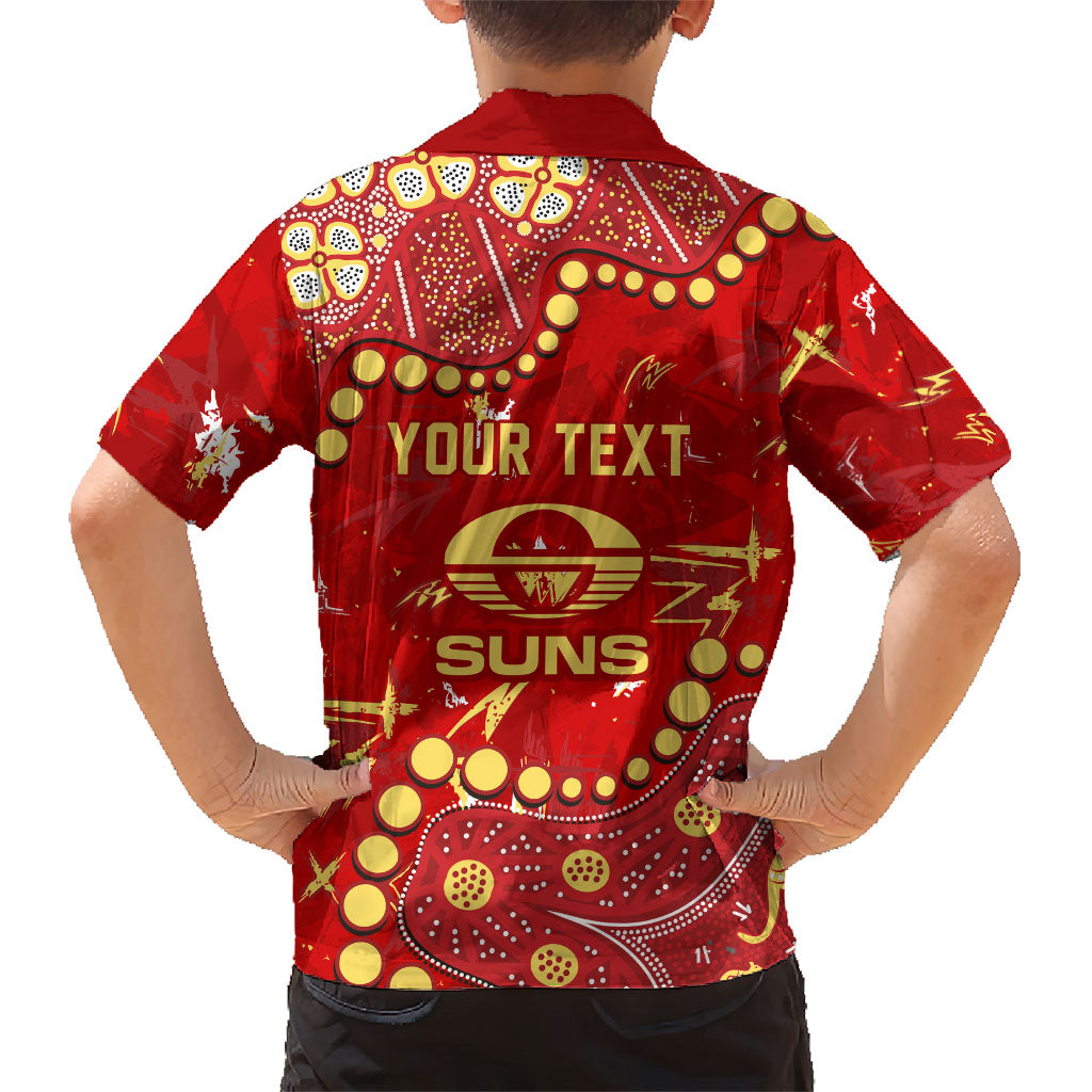 Personalized Gold Coast Suns Hawaiian Shirt Aboriginal Pattern with Graffiti Style