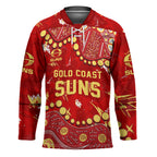Personalized Gold Coast Suns Hockey Jersey Aboriginal Pattern with Graffiti Style