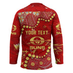 Personalized Gold Coast Suns Hockey Jersey Aboriginal Pattern with Graffiti Style