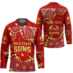 Personalized Gold Coast Suns Hockey Jersey Aboriginal Pattern with Graffiti Style