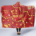 Personalized Gold Coast Suns Hooded Blanket Aboriginal Pattern with Graffiti Style
