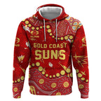 Personalized Gold Coast Suns Hoodie Aboriginal Pattern with Graffiti Style