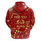 Personalized Gold Coast Suns Hoodie Aboriginal Pattern with Graffiti Style
