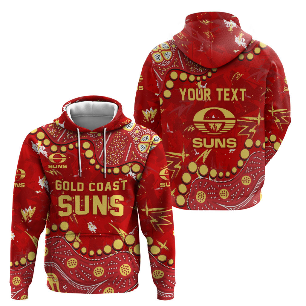 Personalized Gold Coast Suns Hoodie Aboriginal Pattern with Graffiti Style