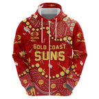 Personalized Gold Coast Suns Hoodie Aboriginal Pattern with Graffiti Style