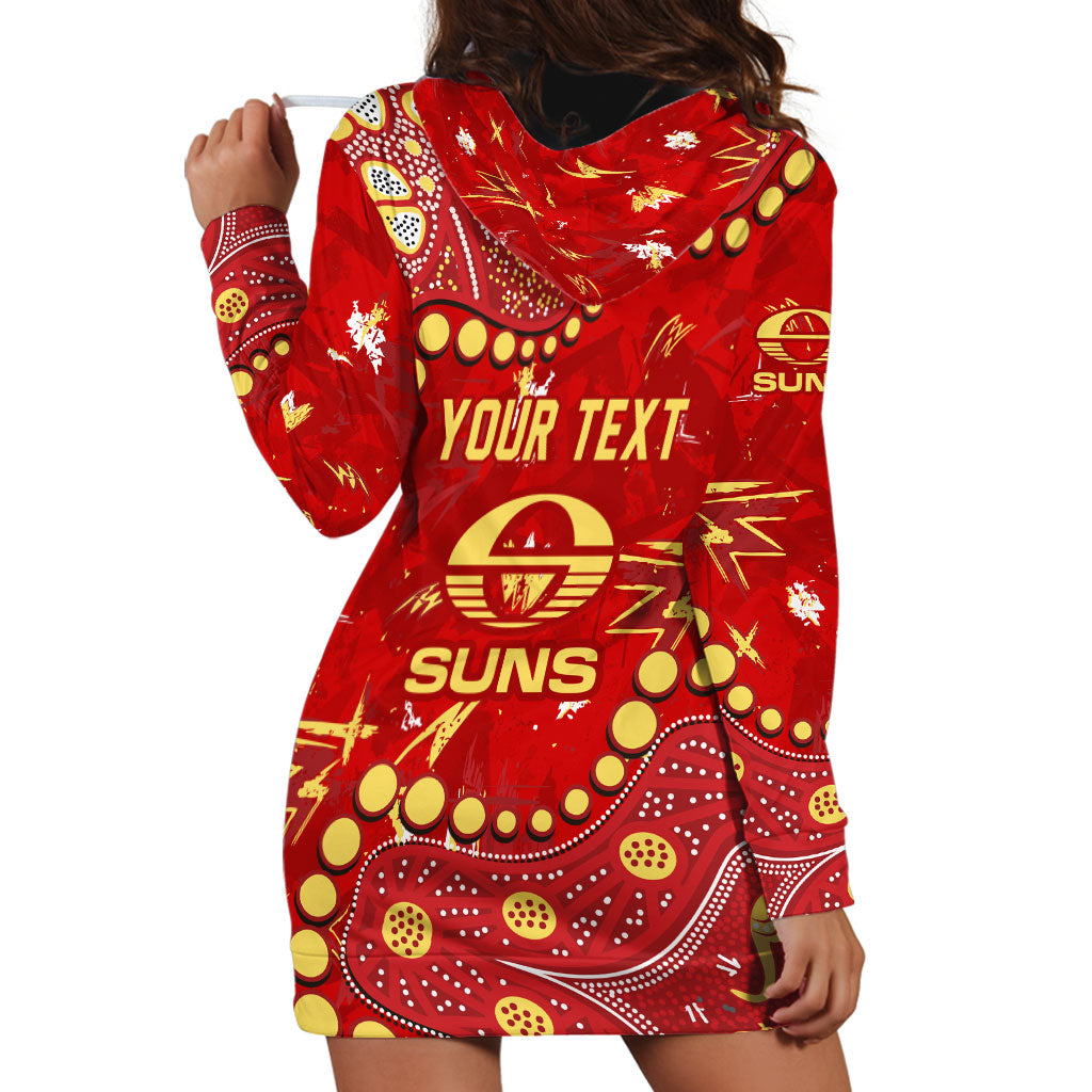 Personalized Gold Coast Suns Hoodie Dress Aboriginal Pattern with Graffiti Style