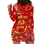 Personalized Gold Coast Suns Hoodie Dress Aboriginal Pattern with Graffiti Style