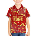 Personalized Gold Coast Suns Kid Hawaiian Shirt Aboriginal Pattern with Graffiti Style
