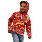 Personalized Gold Coast Suns Kid Hoodie Aboriginal Pattern with Graffiti Style