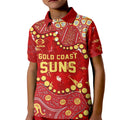 Personalized Gold Coast Suns Kid Polo Shirt Aboriginal Pattern with Graffiti Style