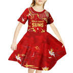 Personalized Gold Coast Suns Kid Short Sleeve Dress Aboriginal Pattern with Graffiti Style