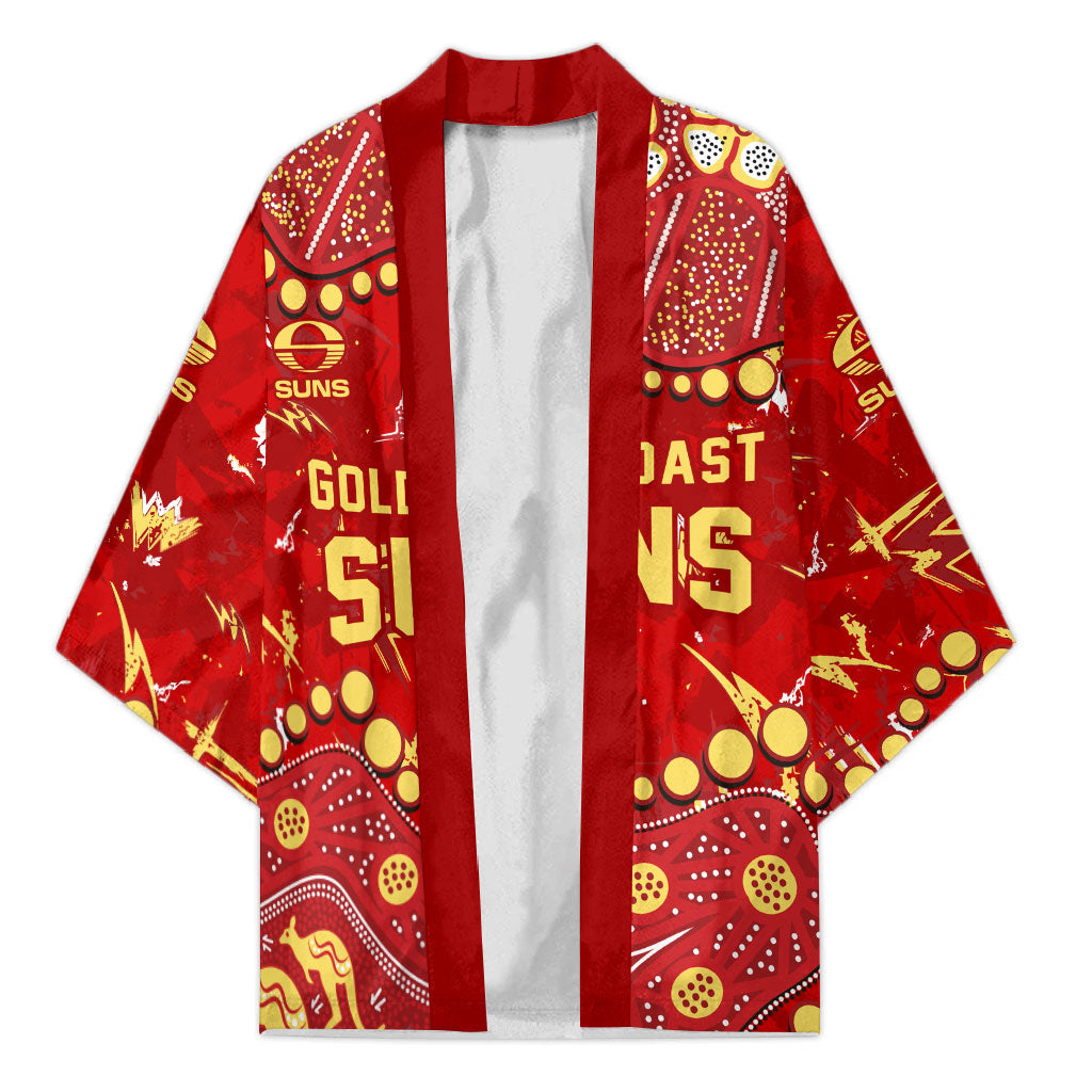 Personalized Gold Coast Suns Kimono Aboriginal Pattern with Graffiti Style