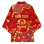 Personalized Gold Coast Suns Kimono Aboriginal Pattern with Graffiti Style