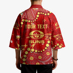 Personalized Gold Coast Suns Kimono Aboriginal Pattern with Graffiti Style